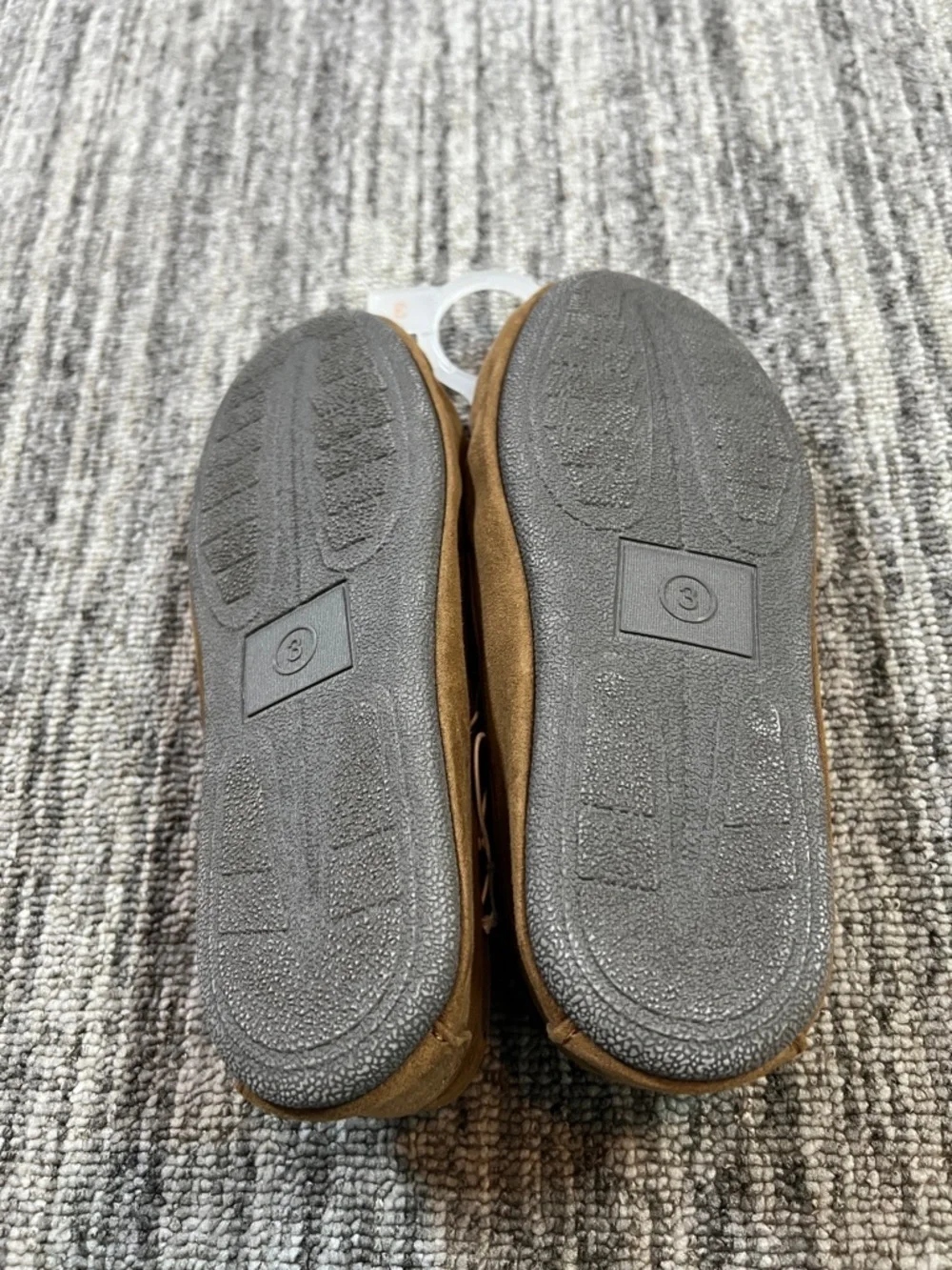 Cat & Jack Brown Suede Moccasin Slippers with Bow Size 3